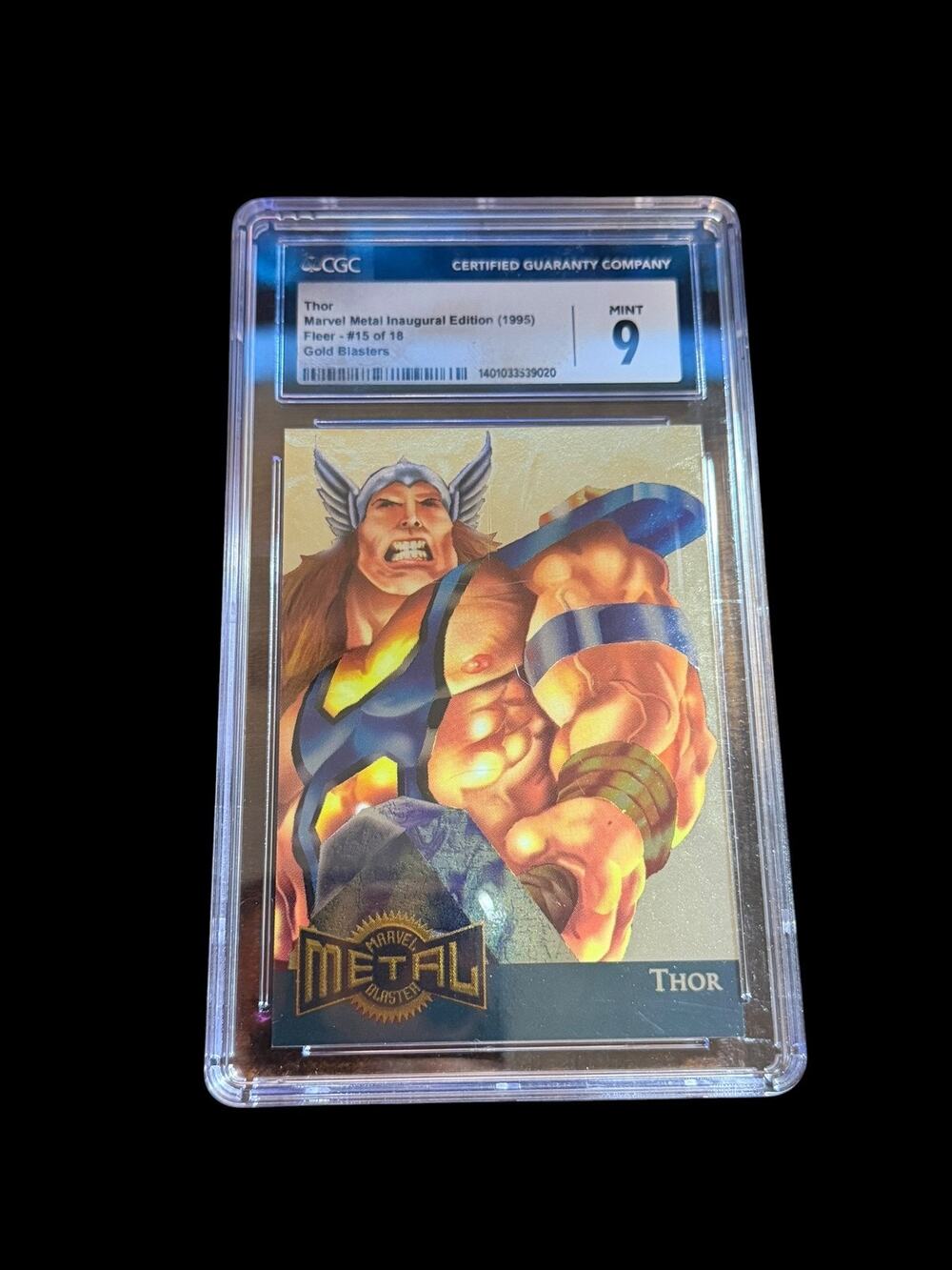 1995 Marvel Metal Inaugural Edition Gold Blasters Thor #15/18 CGC 9 Mint